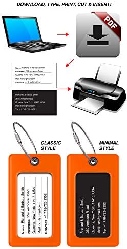 Luggage Tags Business Card Holder by TUFFTAAG - Durable Travel ID Bag Tag, Secure & Flexible, Perfect for Suitcases, Backpacks, and Carry-Ons, Easy Identification