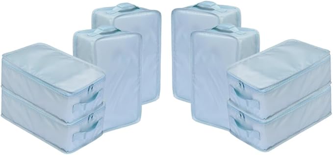 Travel Shoe Bags, Foldable Waterproof Shoe Pouches Organizer-Double Layer (8 Blue Shoe Bags)