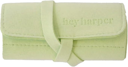Hey Harper Travel Jewelry Organizer Roll – Compact Storage Pouch for Rings, Earrings, Necklaces & Bracelets – Foldable Case for Women (Included Only Roll) (Mint)