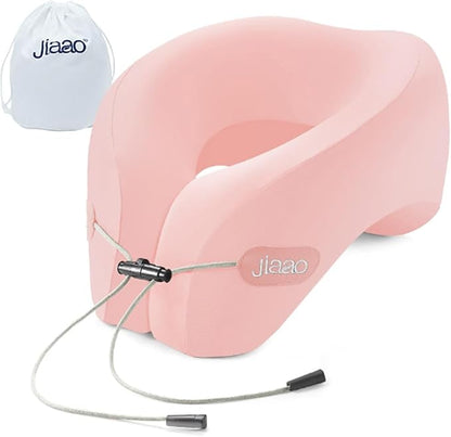 jiaao Travel Pillow,Travel Neck Pillows for Airplanes, Memory Foam Travel Pillows with 360° Head and Neck Support,Ergonomic Design Travel Essential Suitable for Plane,Car, Home,Train and Bus Trip