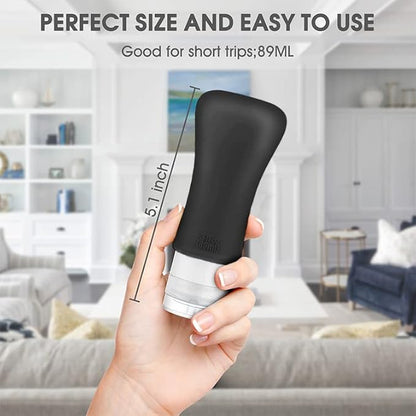 18 Pack Travel Bottles, 3oz & 2oz Leak Proof Toiletries, Perfect for Business or Personal Travel, Fun Outdoors Silicone 18 Pieces