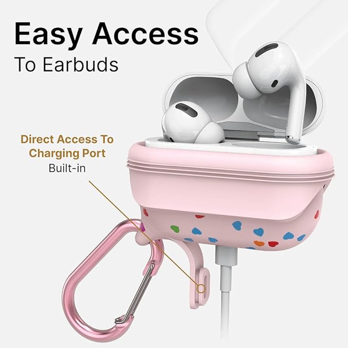 Catalyst Waterproof Case for AirPods Pro 2nd Generation and AirPods Pro 1st Generation - Wireless and USB-C Charging Compatible, One Piece Design, High Drop Protection Case with Carabiner