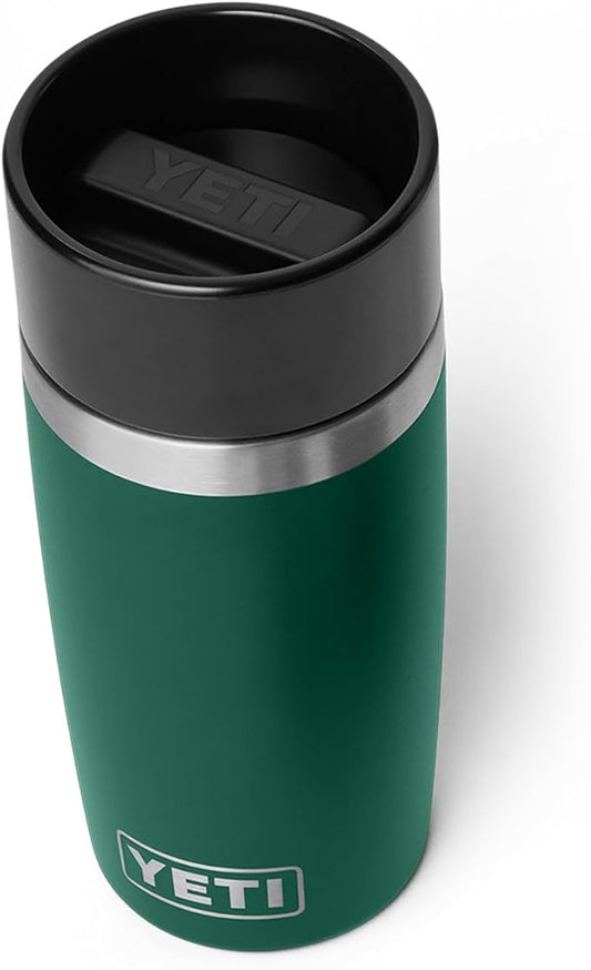 YETI Rambler 12 oz Travel Bottle, Stainless Steel, Vacuum Insulated with Leakproof Commuter Cap, Black Forest Green