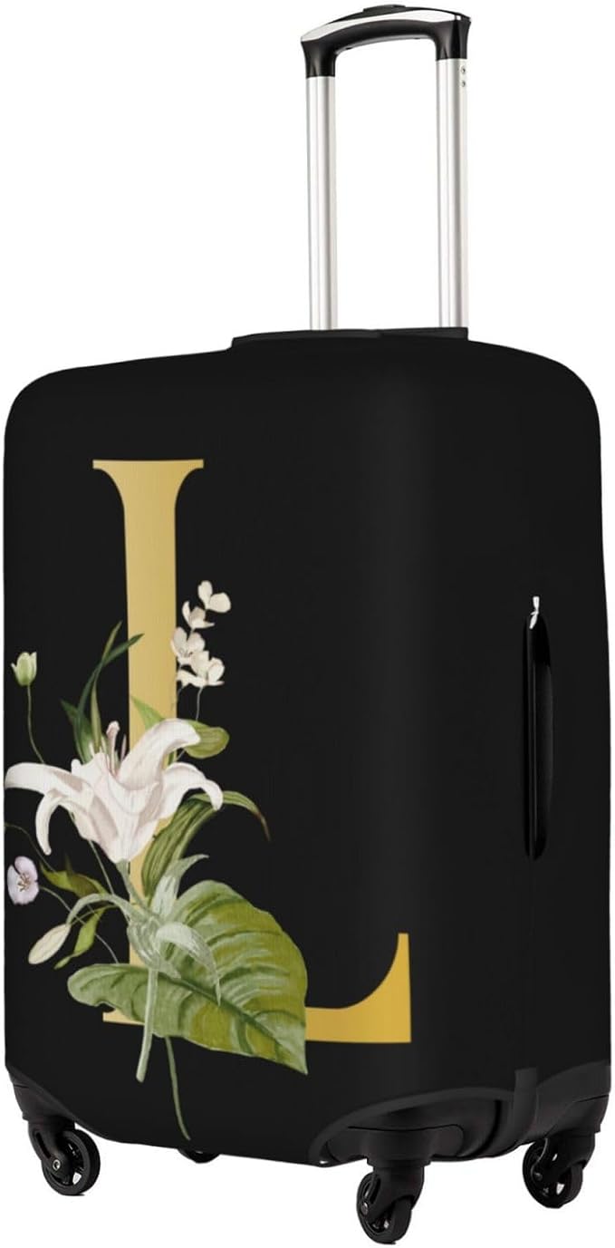 Decorative L Suitcase Protectors Elastic Washable Luggage Covers With Concealed Zippers For 18-32 Inch Luggage (Size M: Fits 22-24 Inch)