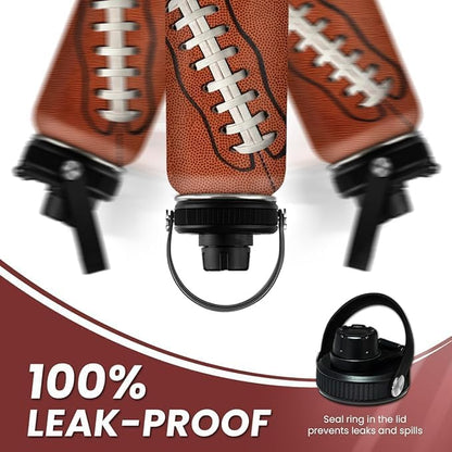 Football Water Bottle 32oz Insulated Stainless Steel Sports Bottle - Gift for Football Fans