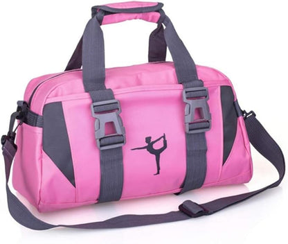 Small/Large Dance Duffle Bag For Girls Sport Gym Bags For Women Yoga Bag (Pink, Large)