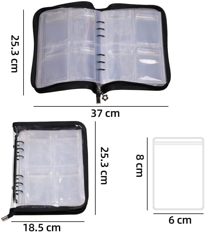 Earring Organizer Case Travel Jewelry Organizer Transparent Jewelry Storage Book for Necklace Bracelet Ring Holder with Small Clear Zippered Pouch