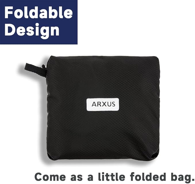 Arxus Foldable Tote Bag for Travel Expandable Lightweight Carry On Luggage 22L Packable Duffle Bag for Traveling