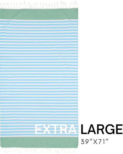 BAY LAUREL Turkish Beach Towel with Travel Bag 39 x 71 Quick Dry Sand Free Lightweight Large Oversized Towels Light