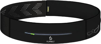 FlipBelt Adjustable Running Belt, Fitness and Running Fanny Pack for Women and Men, Non Chafing Waist Band Pack for Phone Keys Money, Moisture Wicking Storage Belt, USA Company