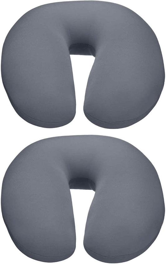 HARFINGTON 2pcs Travel Pillow Airplane Neck Pillow U-Shaped Filled with Foam Beads Stuffable Classic for Sleeping Neck Chin Lumbar Support, Gray