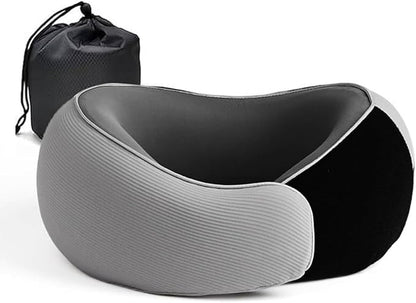 RURING Travel Pillows for Airplanes, 2025 New Travel Neck Pillow Travel Pillow, Neck Pillow Airplane Memory Foam 360 Degree Support Stowable Pillows for Airplanes Offices and Cars (Dark Gray)