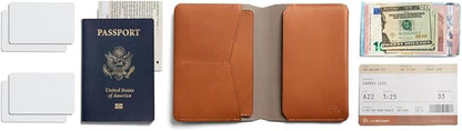 Bellroy Passport Cover (slimline travel wallet/pouch with card slots and space for cash plus travel documents) - Caramel