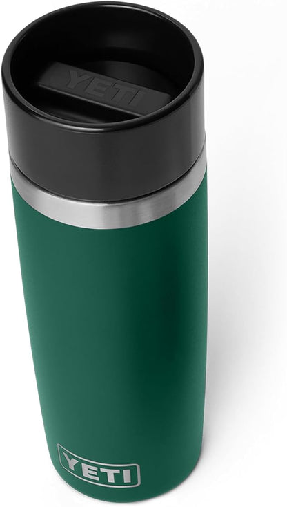 YETI Rambler 16 oz Travel Bottle, Stainless Steel, Vacuum Insulated with Leakproof Commuter Cap, Black Forest Green