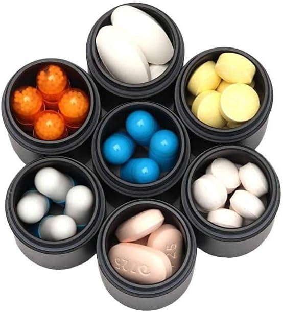 2 PCS Metal Travel Pill Organizer Large - Rainbow Weekly Pill Case +7 Day Pill Organizer-Waterproof Pill Box Container - Compact and Durable Medicine Organizer