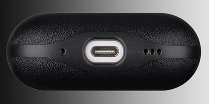 LOPIE Leather Case for AirPods Pro 2nd Generation - Handmade AirPods Pro 2 Case Cover with Lanyard - Made of Full Grain Leather - Drop Protection Hard Shell Cover - Wireless Charging Compatible, Black