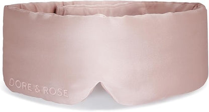 Dore & Rose Deep Sleep Mask Light Blocking, 23 Momme Mulberry Silk Eye Mask, Ultra Soft, Adjustable - Travel Sleeping Mask for Men & Women - Lotus