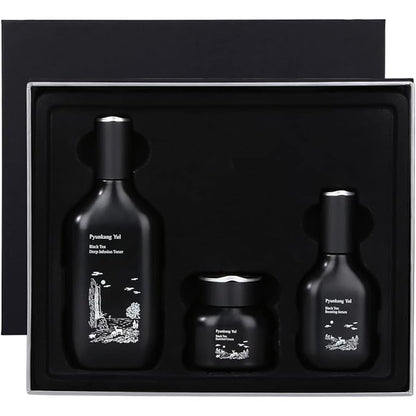 [PKY] Pyunkang Yul Black Tea Line Gift Box Set, Deep Nurishment for Anti-aging, Rich Moisture Toner, Revitalizing Serum & Condensed Nourishing Cream, Zero-Irritation, Korean Skincare (3-item set)