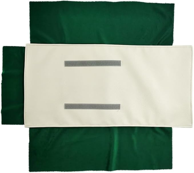 Portable Jewelry Roll Untangled Secure Necklace Travel Storage Bag Displays Holder 16 Chain (gray PU and green)