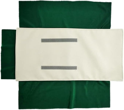 Portable Jewelry Roll Untangled Secure Necklace Travel Storage Bag Displays Holder 16 Chain (gray PU and green)