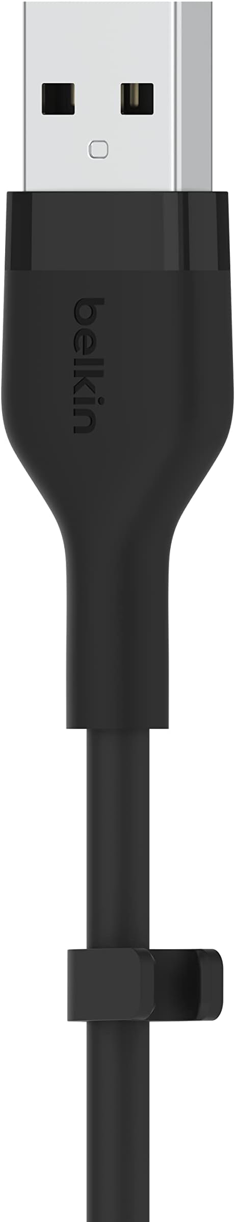 Belkin BoostCharge Flex Silicone USB-A to USB-C Cable (2M/6.6ft) for iPhone 16, iPhone 16 Pro, Galaxy S25, S24, Note, Pixel 9 & 8, Nintendo Switch 2, Carplay & More with Cable Clip - Black