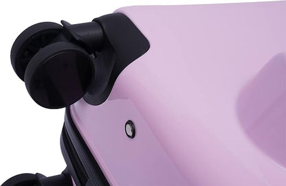 20 Inch Kids Ride-On Suitcase, Horse-Shaped Children's Travel Luggage with 4 TPE Wheels & Password Lock, 66lbs Capacity Carry-On Trolley for Ages 3-6 (Pink)