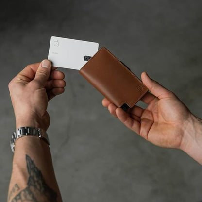 Ekster - Parliament Pop Up Wallet for Men - RFID Blocking Metal Card Holder Wallet with Push Button and Card Ejection - Minimalist Leather Tactical Daily Carry Parliament - Easy Access, Classic Brown