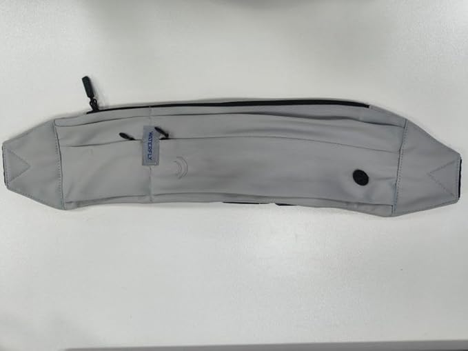 WATERFLY Running Belt Fanny Pack: Runner Marathon Jogging Waist Pack Sport Workout Exercise Fitness Phone Holder Belt for Men Women Jogger Slim Waistband Black