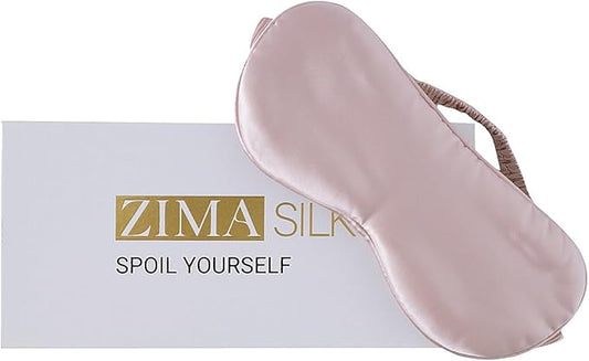 ZIMASILK 100% 22 Momme Pure Mulberry Silk Sleep Mask,Filled with 100% Mulberry Silk,Silk Wrapping Strap- Super Soft & Comfortable Sleep Eye Mask for Sleeping (Light Plum)