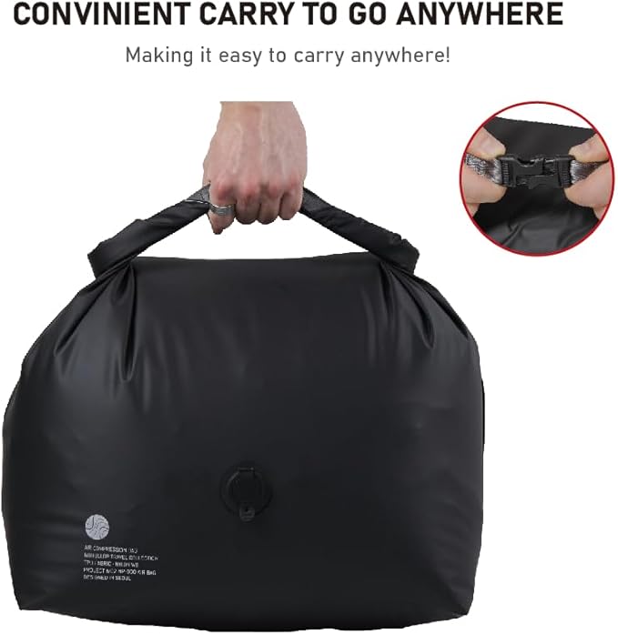 Vacuum Compression Bags for Travel, 40L Pump-Free Reusable Vacuum Bags, Waterproof Laundry Bag for Backpack and Suitcase, Space Saver Bags for Backpacking