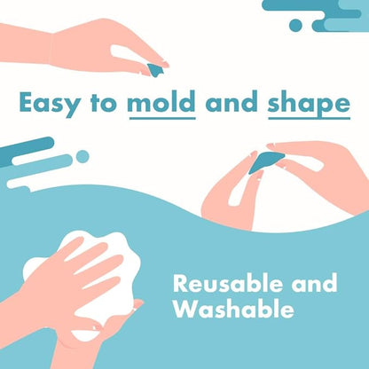 Ear Plugs for Sleeping, Acousdea Reusable Moldable Silicone Ear Plugs, Waterproof, Suitable for Snoring, Swimming, Working, Studying, Noise Cancelling up to 40 dBSPL, Black with Carry Case, 6 Pairs