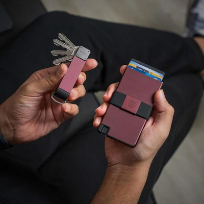 Ekster - Aluminum Cardholder Pro Wallet - All-Metal Aluminum Wallet for Men - Fits 7 Cards, RFID Blocking Layer, Ultra-Thin, Minimalist, Push Button, Card Access, Expandable, Trackable (Desert Red)