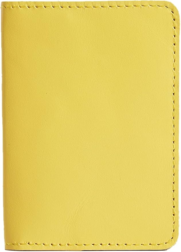 INCARNE US Leather Passport Holder for Travel - Passport Case - Passport Wallet for Men - Passport Cover for Women Sleeve Protector - Travel Essentials Vacation Luggage Travel Gifts - Classic Yellow