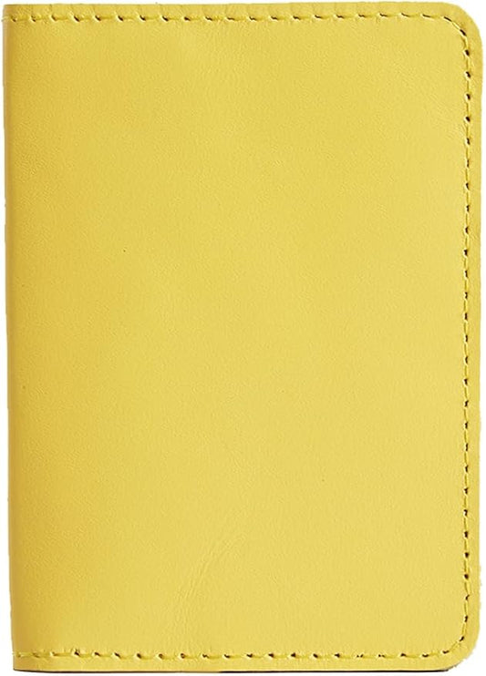 INCARNE US Leather Passport Holder for Travel - Passport Case - Passport Wallet for Men - Passport Cover for Women Sleeve Protector - Travel Essentials Vacation Luggage Travel Gifts - Classic Yellow