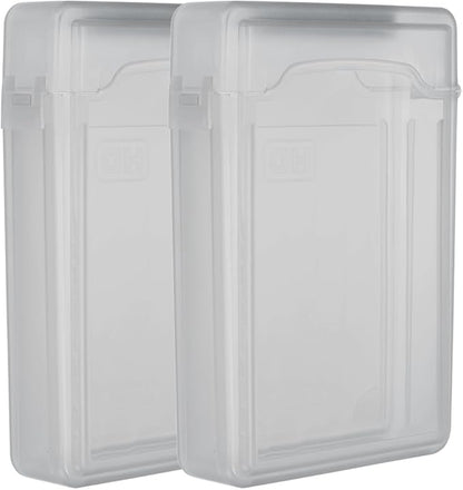 PATIKIL 6.5" x 4.5" Hard Drive Disk Case, 2Pcs Plastic Hard Disk Storage Box Portable Anti-Static Case for 3.5" External SSD HDD, Grey