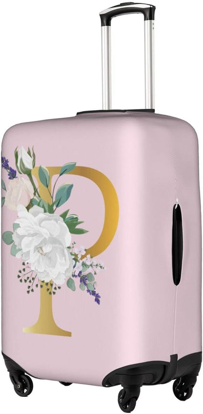 Flower Lette P Pink Luggage Cover Elastic Washable Stretch Suitcase Protector Anti-Scratch Travel Suitcase Cover for Kid and Adult XL (29-32 inch suitcase)