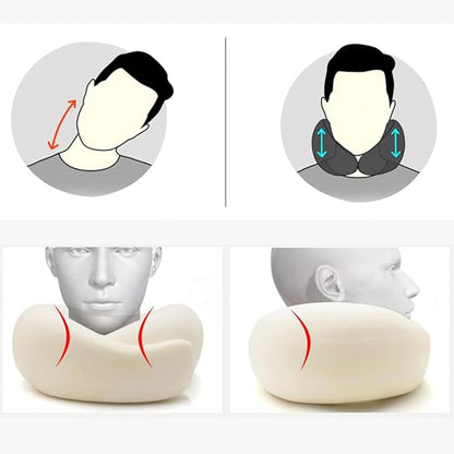 Travel Neck Pillows for Airplanes 2025 New Travel Pillow Neck Travel Pillow Memory Foam Airplane Pillow for Offices and Cars(Black)