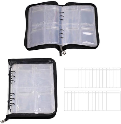 Earring Organizer Case Travel Jewelry Organizer Transparent Jewelry Storage Book for Necklace Bracelet Ring Holder with Small Clear Zippered Pouch