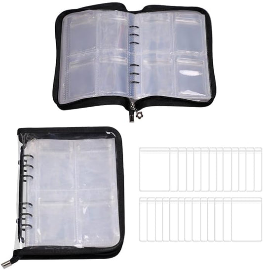 Earring Organizer Case Travel Jewelry Organizer Transparent Jewelry Storage Book for Necklace Bracelet Ring Holder with Small Clear Zippered Pouch