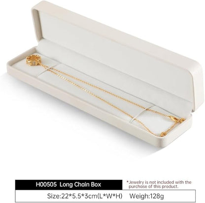 Necklace Box, Leather Bracelet Gift Box,Premium Small Gift Boxes,Luxury Jewelry Box For Chains (White)