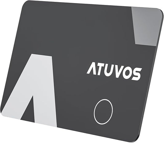 ATUVOS Wallet Tracker Card Ultra-Thin 1.6mm, Smart Air Tag Bluetooth Tracker Works with Apple Find My (iOS Only), Item Finder Tag for Luggage, Passports, 3-Year Battery Life, IP67 Waterproof, 1 Pack