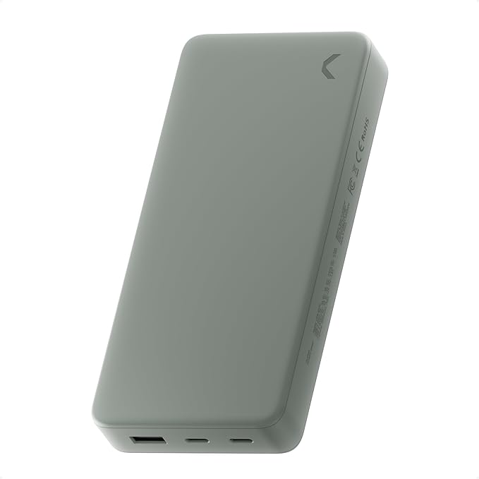 Clemm Portable Charger Quick Charging Power Bank (Gray, 20000, Milliamp Hours)