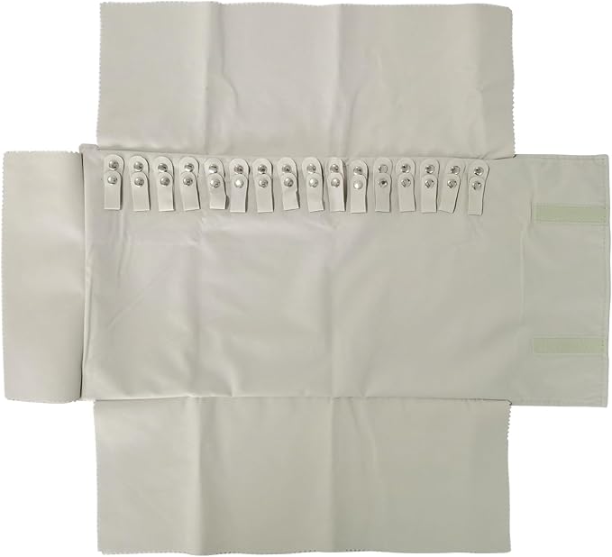 Jewelry Roll Organizer for 16 Necklaces 55cm x 29cm Necklace Organizer Ideal for Travel and Storage (Beige)