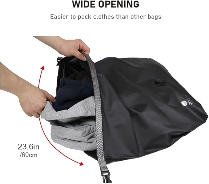 Vacuum Compression Bags for Travel, 40L Pump-Free Reusable Vacuum Bags, Waterproof Laundry Bag for Backpack and Suitcase, Space Saver Bags for Backpacking