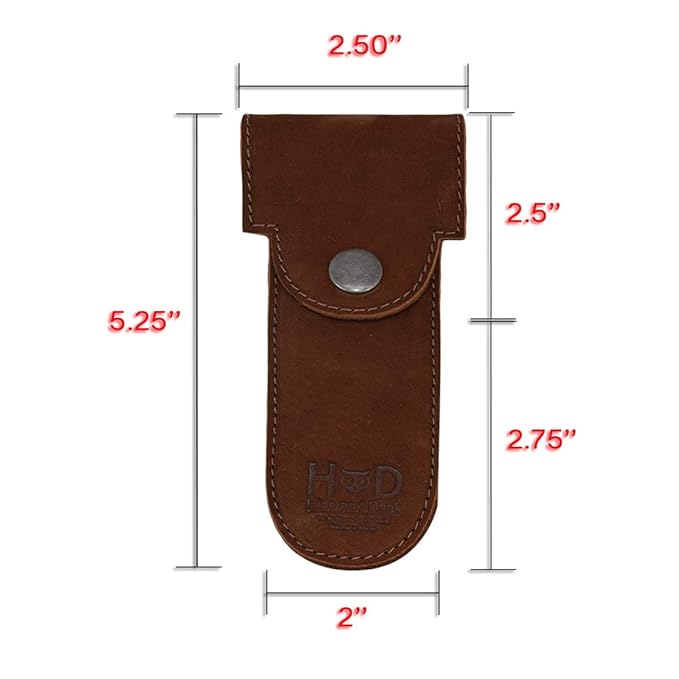 Hide & Drink, Double Edge Protector Case, Barber Razor Sheath, Safety Cover, Travel and Commuter Essentials, Portable Carry Bag, Vintage, Full Grain Leather, Handmade, Swayze Suede