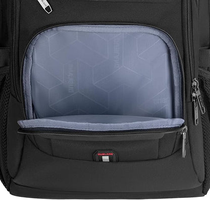 DUSLANG 17 Inch Laptop Backpack for Travel Water Resistant College Backpack for Men Women Laptop Bag with USB Charging Port and Clear Cosmetic Bag, Black