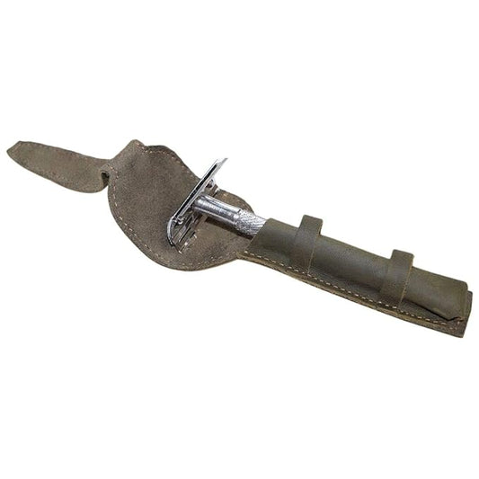 Hide & Drink, Leather Double Edge Safety Razor Protective Case, Shaving Travel Pouch, Handmade (Dark Jade)