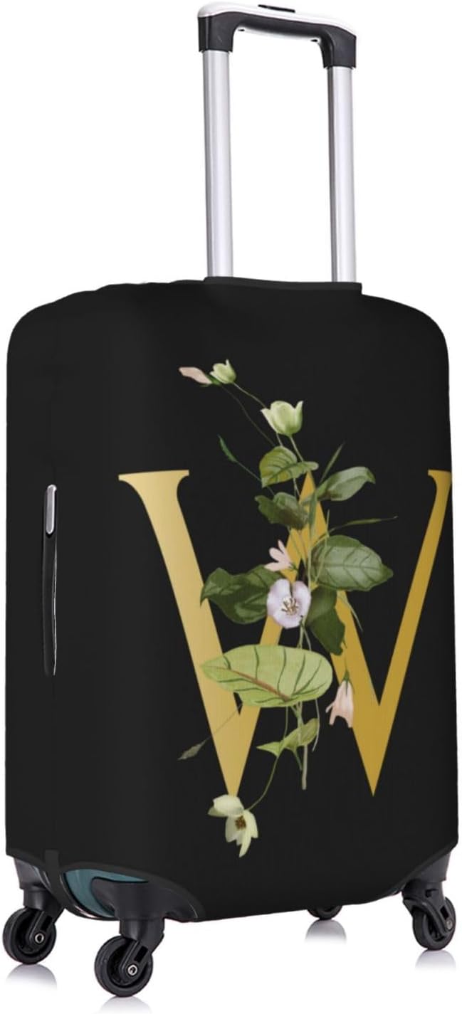 Decorative W Suitcase Protectors Elastic Washable Luggage Covers With Concealed Zippers For 18-32 Inch Luggage (Size M: Fits 22-24 Inch)