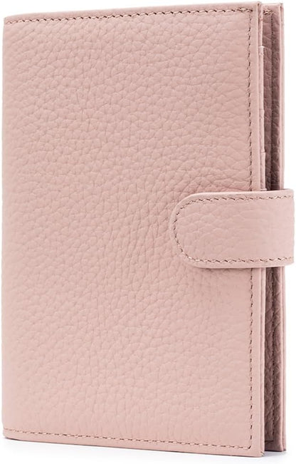 Leather RFID Slim Passport Holder for Travel Women – Passport Wallet for Men with Passport Cover & 3 Card Slots, Zippered Coin Pocket, Cash Holder – Travel Organizer Christmas Gift Box (Pink)