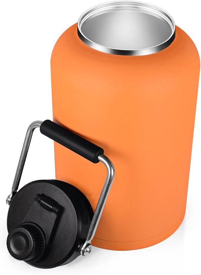 Zenbo One Gallon Jug with Straw, 128 oz Double Wall Vacuum Insulated Sports Water Bottle, Keeps Cold up to 48 Hours, Leak-Proof & Sweat-Proof Stainless Steel Water Jug for Gym, Outdoor & Camping